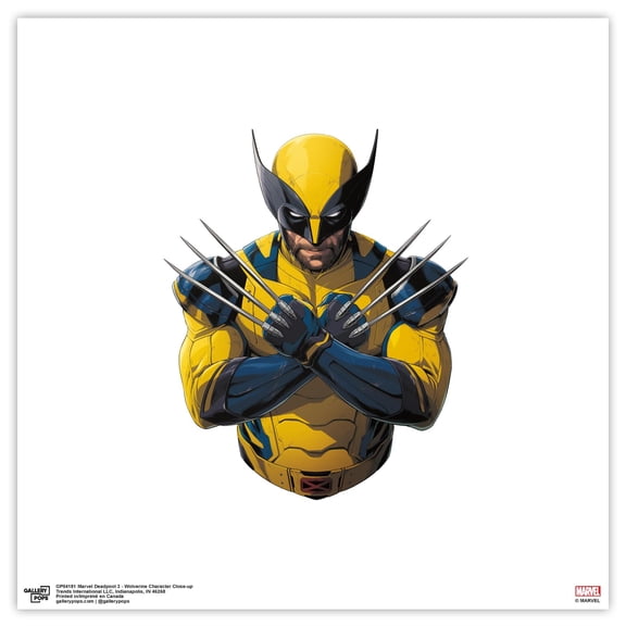 Gallery Pops Marvel Deadpool & Wolverine - Wolverine Character Close-up Wall Art, Unframed Version, 12" x 12"