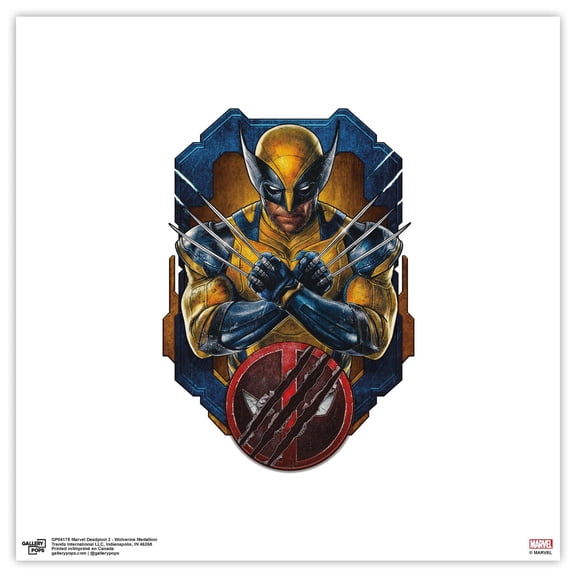 Gallery Pops Marvel Deadpool & Wolverine - Wolverine Medallion Wall Art, Unframed Version, 12" x 12"