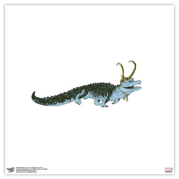Gallery Pops Marvel Loki - Alligator Loki Icon Wall Art, Unframed Version, 12" x 12"