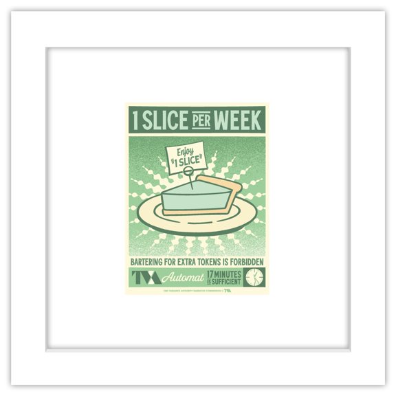 Gallery Pops Marvel Loki (TV Series) - One Slice Per Week Wall Art, White Framed Version, 12" x 12"