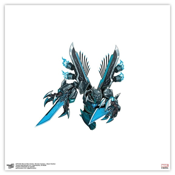 Gallery Pops Marvel Mech Strike: Monster Hunters - Black Panther Wall Art, Unframed Version, 12" x 12"