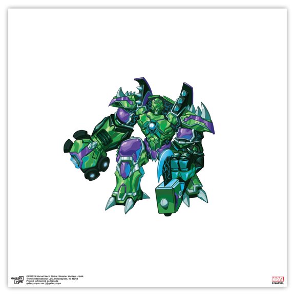 Gallery Pops Marvel Mech Strike: Monster Hunters - Hulk Wall Art, Unframed Version, 12" x 12"