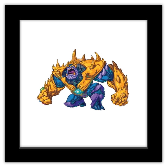Gallery Pops Marvel Mech Strike: Monster Hunters - Thanos Wall Art, Black Framed Version, 12" x 12"