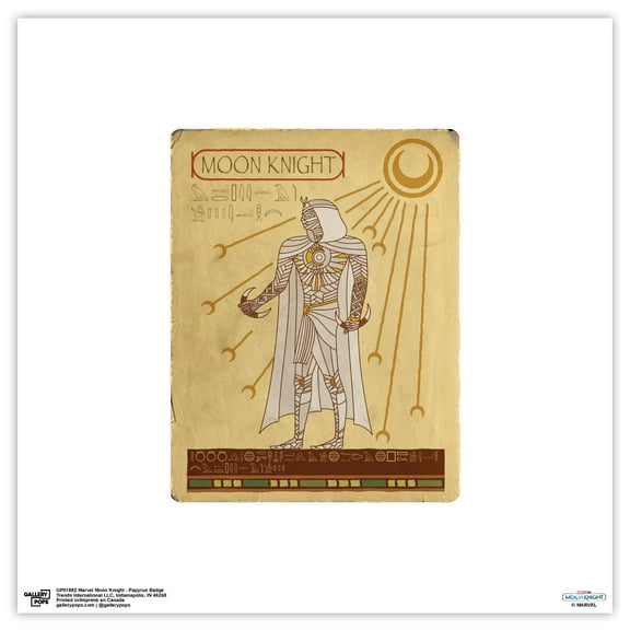 Gallery Pops Marvel Moon Knight - Papyrus Badge Wall Art, Unframed Version, 12" x 12"