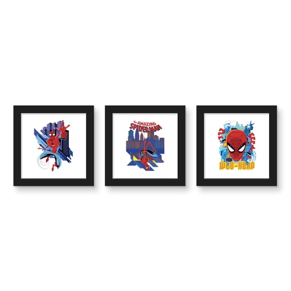 Gallery Pops Marvel Spider-Man - Geometric Web-Slinger Wall Art Bundle (3-Pack)