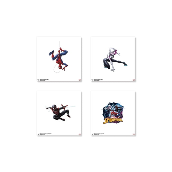 Gallery Pops Marvel Spider-Man - Heroes Wall Art Bundle (4-Pack), Unframed Version, 12" x 12"
