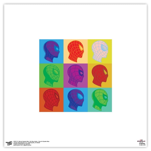 Gallery Pops Marvel Spider-Man: No Way Home - Pop Art Spider-Man Wall Art, Unframed Version, 12" x 12"