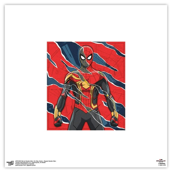 Gallery Pops Marvel Spider-Man: No Way Home - Ripped Spider-Man Wall Art, Unframed Version, 12" x 12"