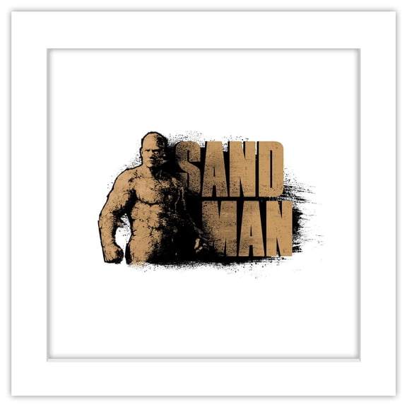 Gallery Pops Marvel Spider-Man: No Way Home - Sand Man Badge Wall Art, White Framed Version, 12" x 12"