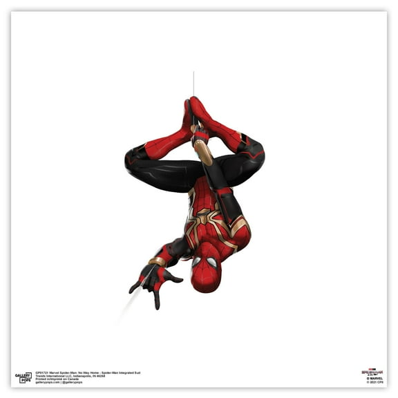 Gallery Pops Marvel Spider-Man: No Way Home - Spider-Man Integrated Suit Wall Art, Unframed Version, 12" x 12"