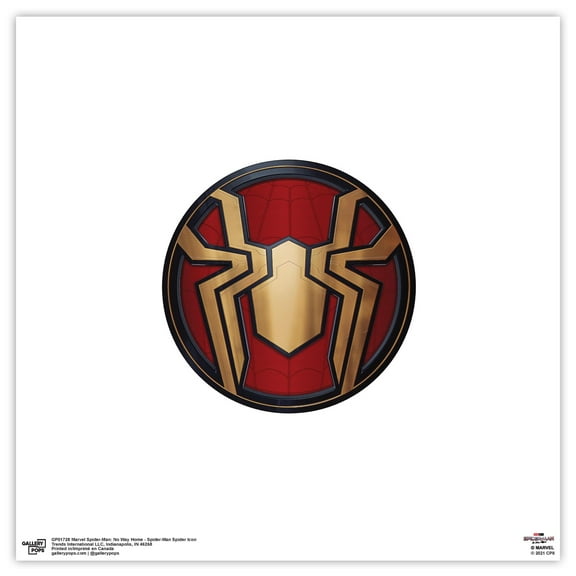 Gallery Pops Marvel Spider-Man: No Way Home - Spider-Man Spider Icon Wall Art, Unframed Version, 12" x 12"