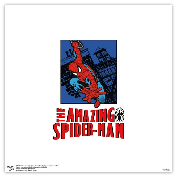 Gallery Pops Marvel Spider-Man - Retro Spotlight Amazing Spider-Man Wall Art, Unframed Version, 12" x 12"