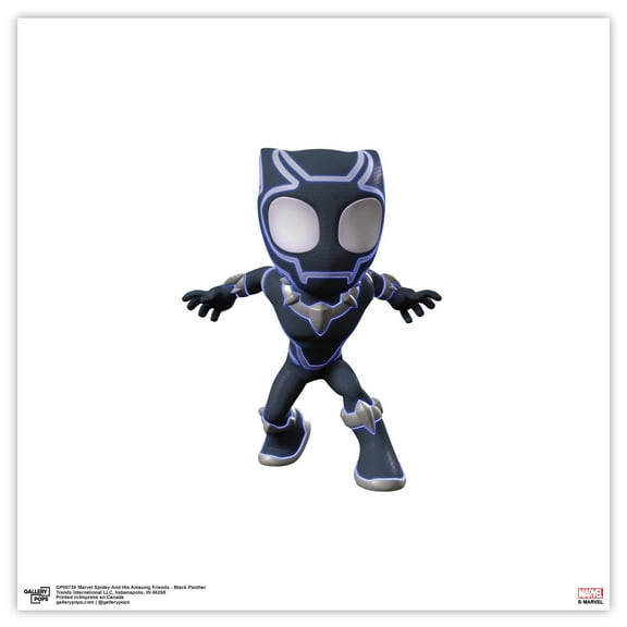 Gallery Pops Marvel Spidey And His Amazing Friends - Black Panther Wall Art, Unframed Version, 12" x 12"