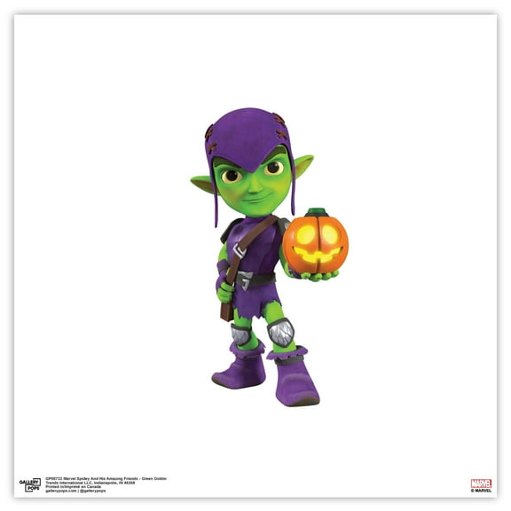 Gallery Pops Marvel Spidey And His Amazing Friends - Green Goblin Wall Art, Unframed Version, 12" x 12"