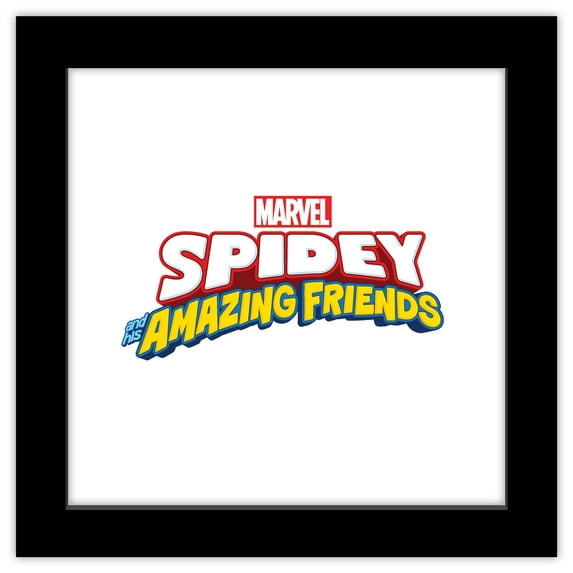 Gallery Pops Marvel Spidey And His Amazing Friends - Logo Wall Art, Black Framed Version, 12" x 12"