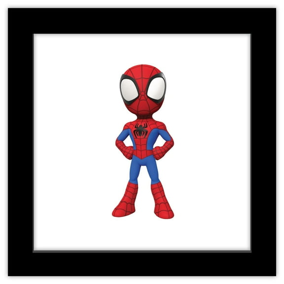 Gallery Pops Marvel Spidey And His Amazing Friends - Spider-Man Wall Art, Black Framed Version, 12" x 12"