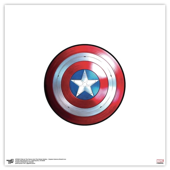 Gallery Pops Marvel The Falcon And The Winter Soldier - Shield Icon Wall Art, Unframed Version, 12" x 12"