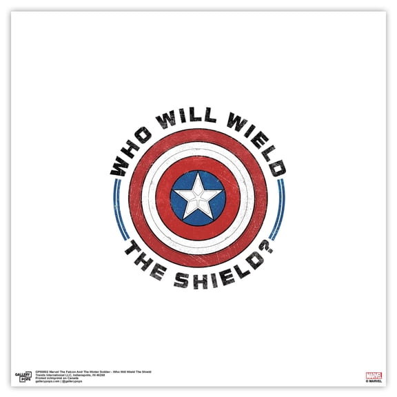 Gallery Pops Marvel The Falcon And The Winter Soldier - Wield The Shield Wall Art, Unframed Version, 12" x 12"