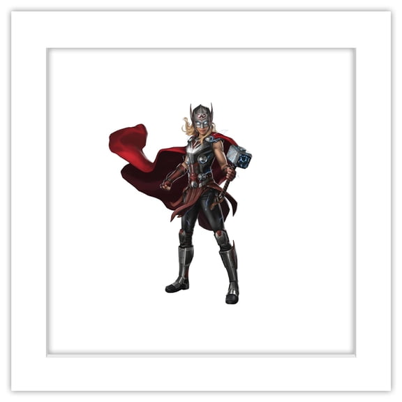 Gallery Pops Marvel Thor: Love and Thunder - Mighty Thor Mjolnir Hammer Wall Art, White Framed Version, 12" x 12"