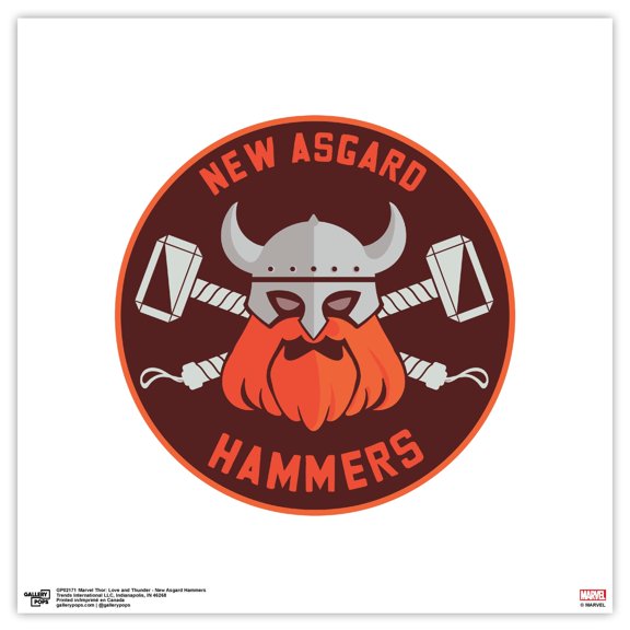 Gallery Pops Marvel Thor: Love and Thunder - New Asgard Hammers Wall Art, Unframed Version, 12" x 12"