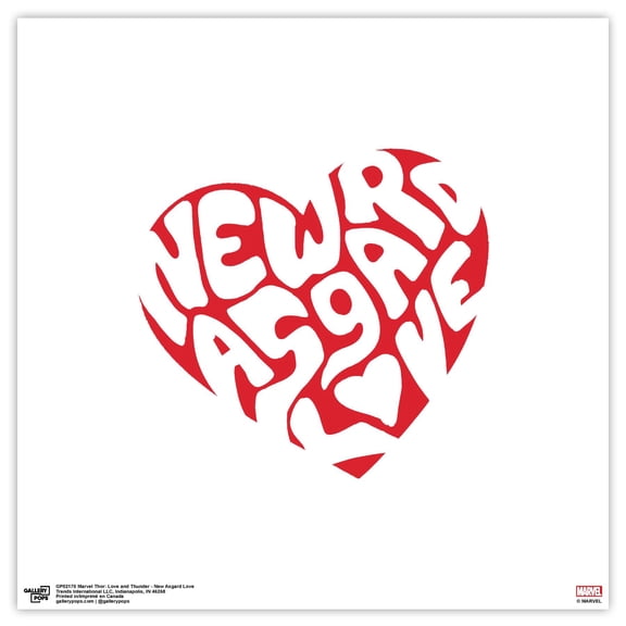 Gallery Pops Marvel Thor: Love and Thunder - New Asgard Love Wall Art, Unframed Version, 12" x 12"