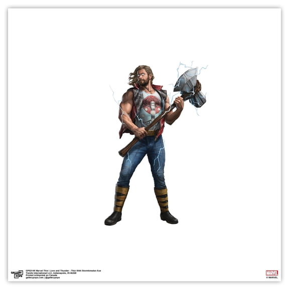 Gallery Pops Marvel Thor: Love and Thunder - Thor With Stormbreaker Axe Wall Art, Unframed Version, 12" x 12"