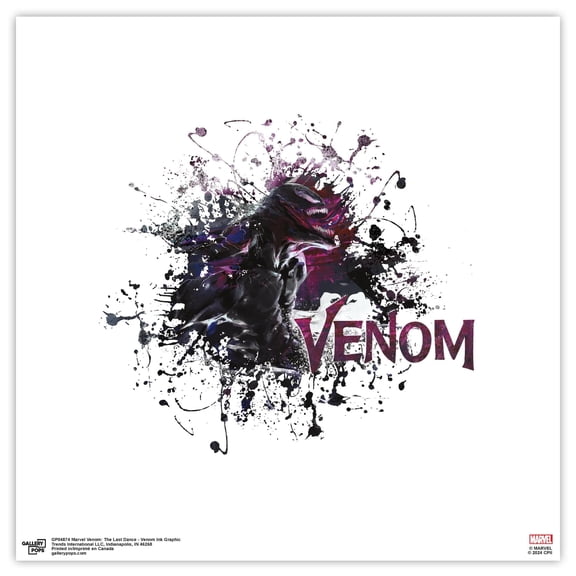 Gallery Pops Marvel Venom: The Last Dance - Venom Ink Graphic Wall Art, Unframed Version, 12" x 12"