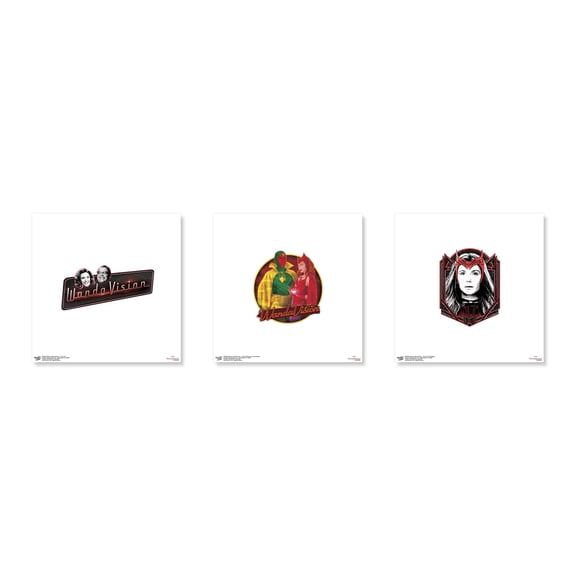 Gallery Pops Marvel WandaVision - Art Wall Art Bundle (3-Pack), Unframed Version, 12" x 12"