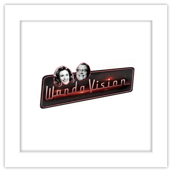 Gallery Pops Marvel WandaVision - Text Logo Wall Art, White Framed Version, 12" x 12"