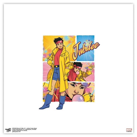 Gallery Pops Marvel X-Men '97 - Jubilee Frame Break Wall Art, Unframed Version, 12" x 12"