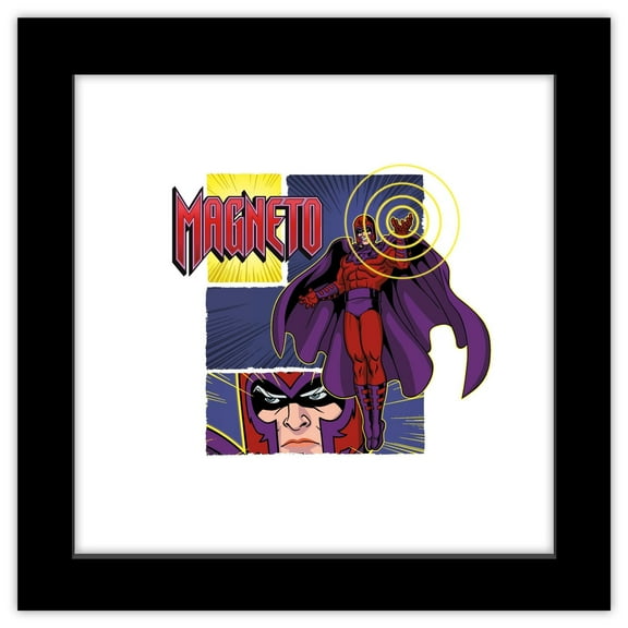 Gallery Pops Marvel X-Men '97 - Magneto Frame Break Wall Art, Black Framed Version, 12" x 12"