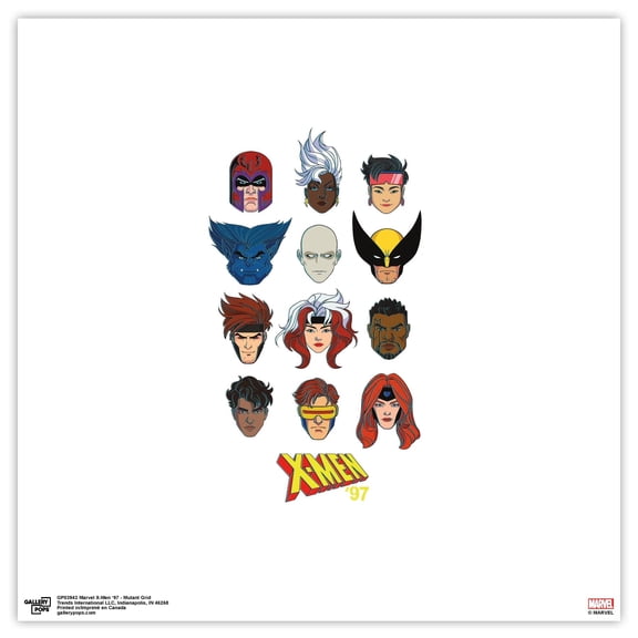 Gallery Pops Marvel X-Men '97 - Mutant Grid Wall Art, Unframed Version, 12" x 12"