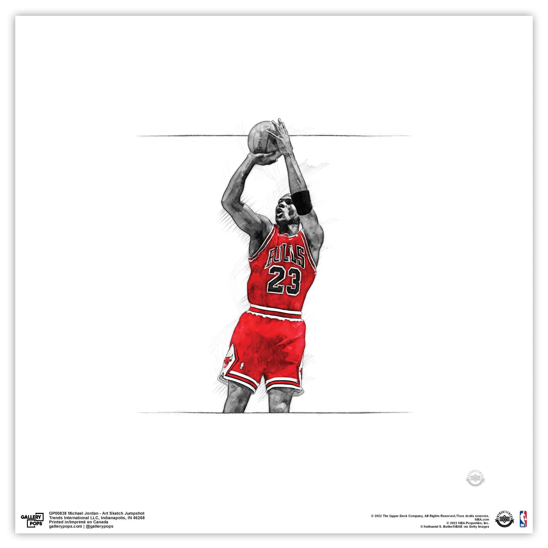Gallery Pops Michael Jordan - Art Sketch Jumpshot Wall Art, White