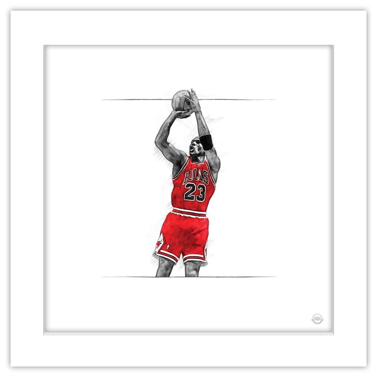 Gallery Pops Michael Jordan - Art Sketch Jumpshot Wall Art, White