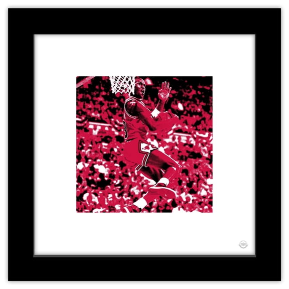 Gallery Pops Michael Jordan - Cradle Dunk Wall Art, Black Framed Version, 12" x 12"