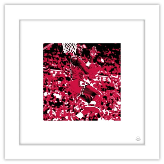 Gallery Pops Michael Jordan - Cradle Dunk Wall Art, White Framed Version, 12" x 12"