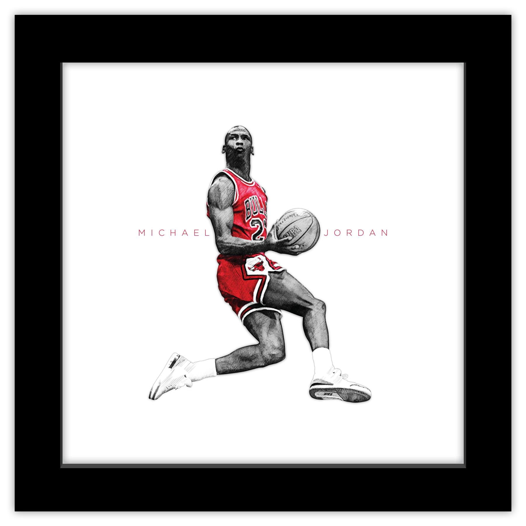 Gallery Pops Michael Jordan Iconic Jordan Wall Art, Black Framed