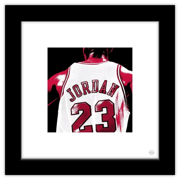 Gallery Pops Michael Jordan - Jersey Back Wall Art, Black Framed Version, 12" x 12"