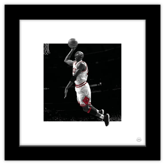 Gallery Pops Michael Jordan - Poster Dunk Color Pop Wall Art, Black Framed Version, 12" x 12"