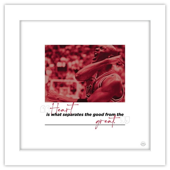 Gallery Pops Michael Jordan - Quote Heart Wall Art, White Framed Version, 12" x 12"