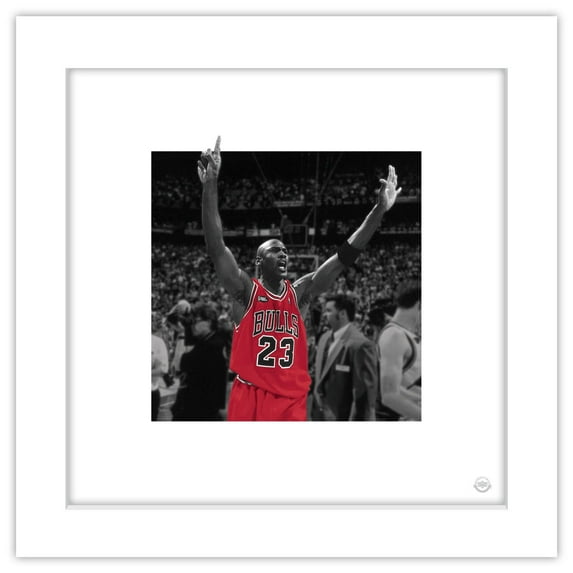 Gallery Pops Michael Jordan - Six Championships Color Pop Wall Art, White Framed Version, 12" x 12"