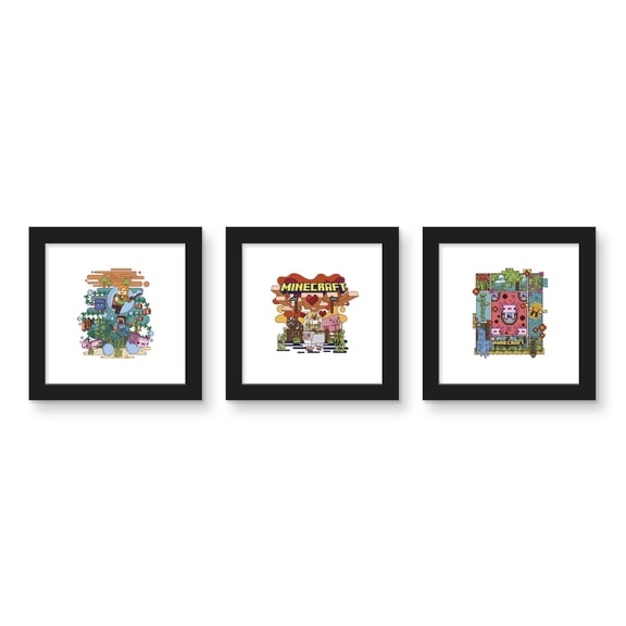Gallery Pops Minecraft - Funtage Biomes Wall Art Bundle (3-Pack)