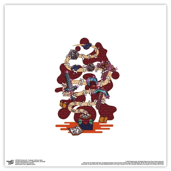 Gallery Pops Minecraft - Funtage Crafting Table Wall Art, Unframed Version, 12" x 12"