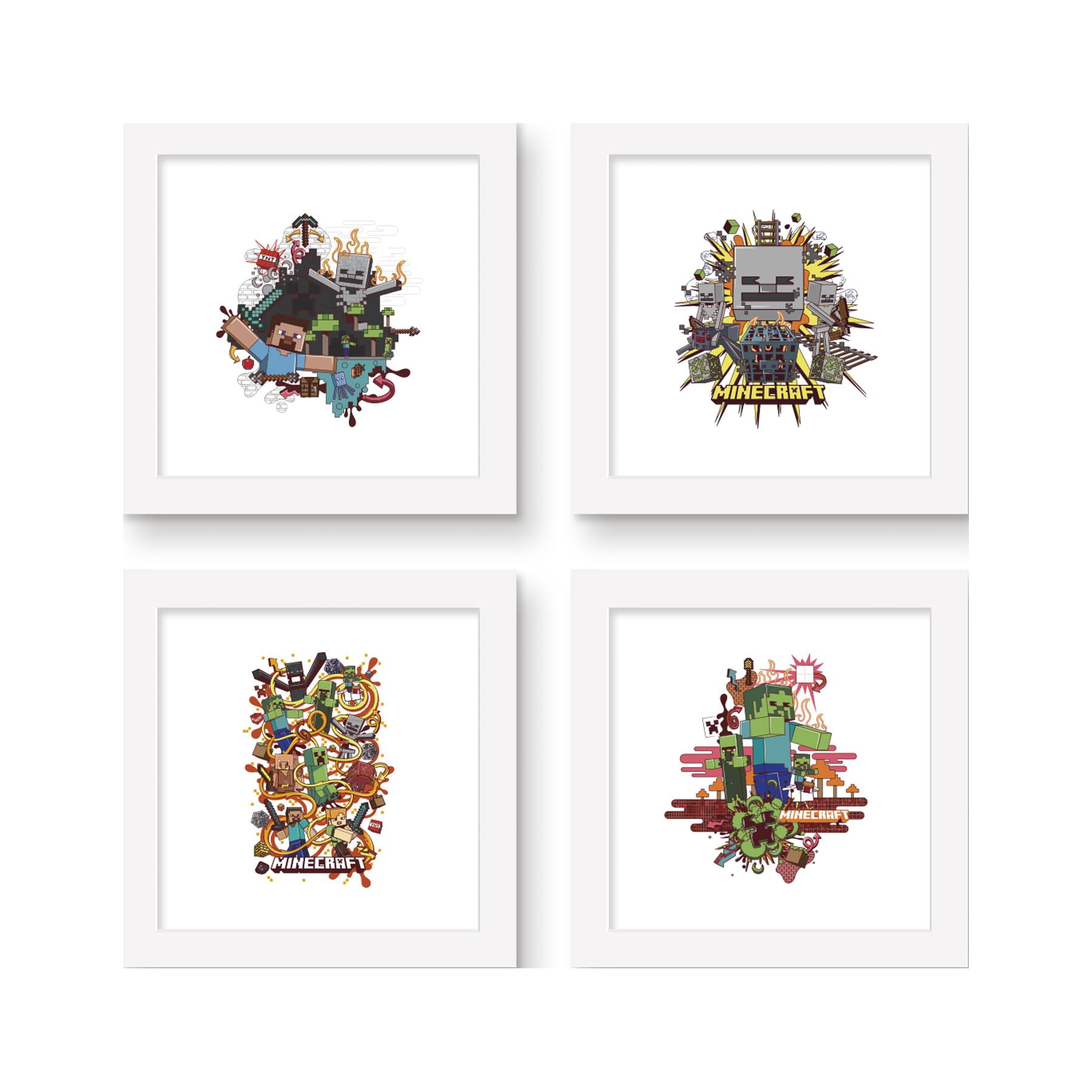 Gallery Pops Minecraft - Funtage Mobs Wall Art Bundle (4-Pack ...