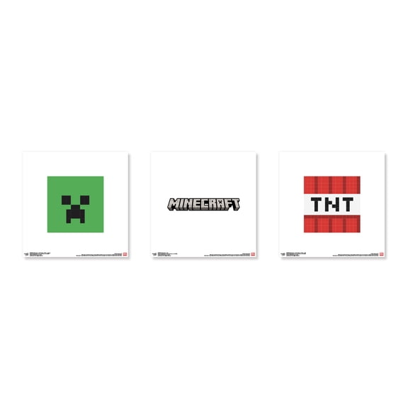 Gallery Pops Minecraft - Iconic Pixels Creeper Wall Art Bundle (3-Pack)