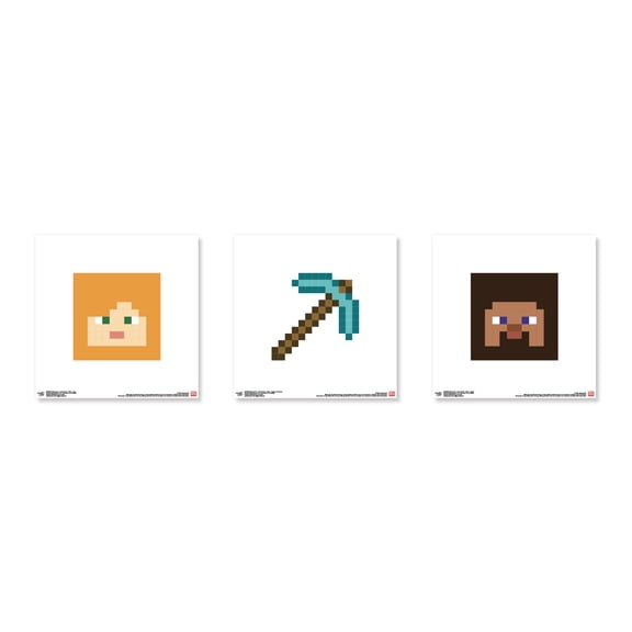 Gallery Pops Minecraft - Iconic Pixels Heroes Wall Art Bundle (3-Pack)