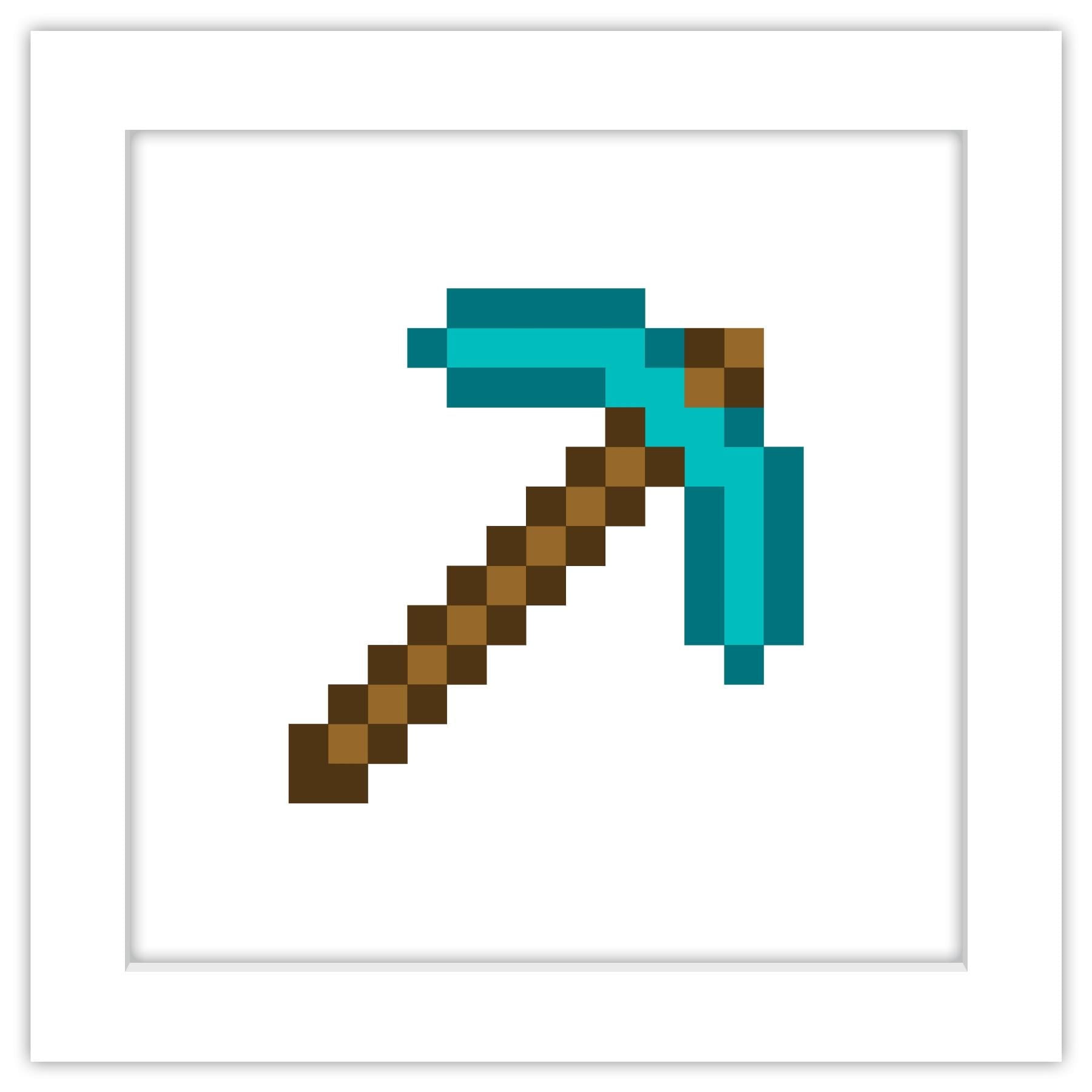 Diamond Pickaxe Pixel Art Minecraft Project 474x474