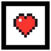 Gallery Pops Minecraft Iconic Pixels - Items - Heart Wall Art, Black Framed Version, 12" x 12"