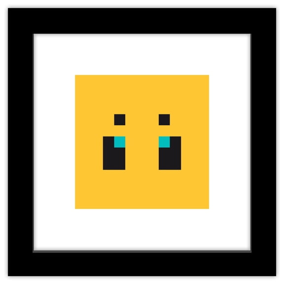 Gallery Pops Minecraft: Iconic Pixels - Mobs - Bee Wall Art, Black Framed Version, 12" x 12"
