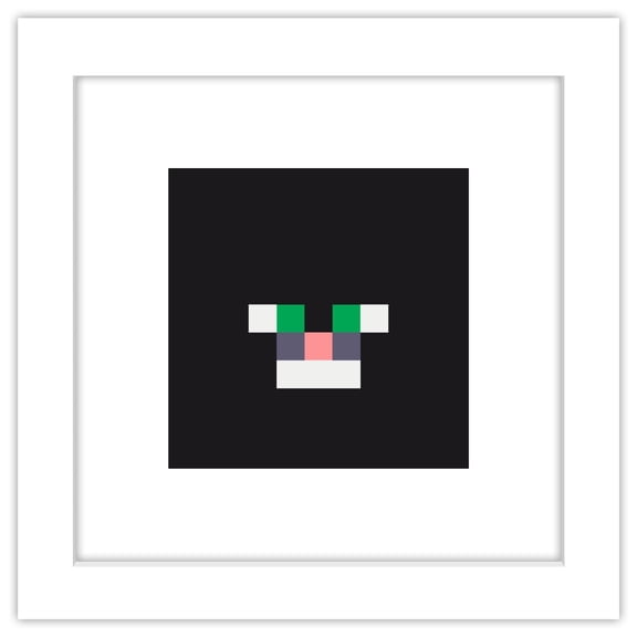 Gallery Pops Minecraft: Iconic Pixels - Mobs - Cat Wall Art, White Framed Version, 12" x 12"